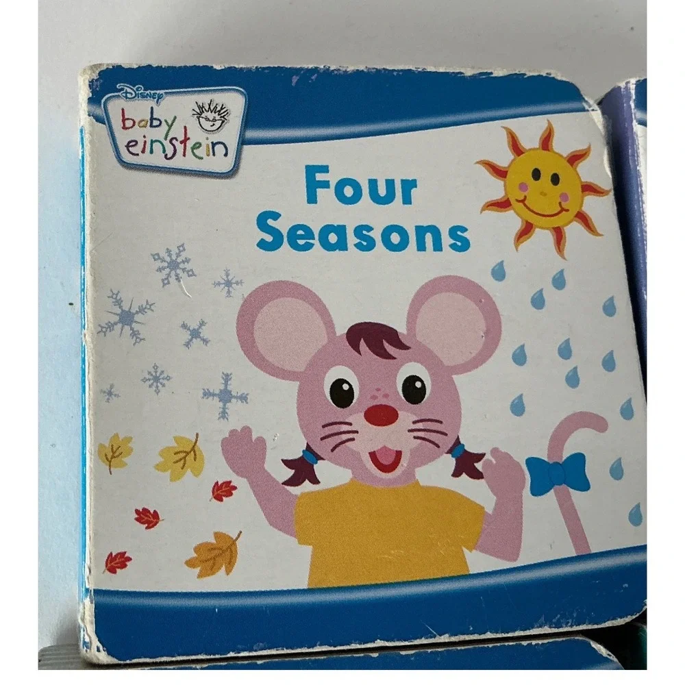 Baby Einstein Board Books Set of 6 Chunky‎ Educational Toddler Books 3x3 Multi